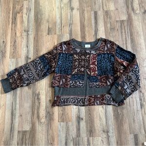 Soji Blouse Indian Style Natural Colors Layered Print 100% Rayon Layered Small